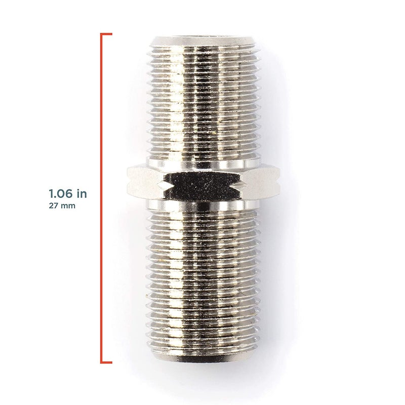 THE CIMPLE CO Cable Extension Coupler, with Washer and Nut - 25 Pack - Works with Wall Plates - Connects Two Coaxial Video Cables, for Coax F81 (Female to Female) 75 Ohm, 2.3Mhz-3GHz Satellite, CATV - Image 4